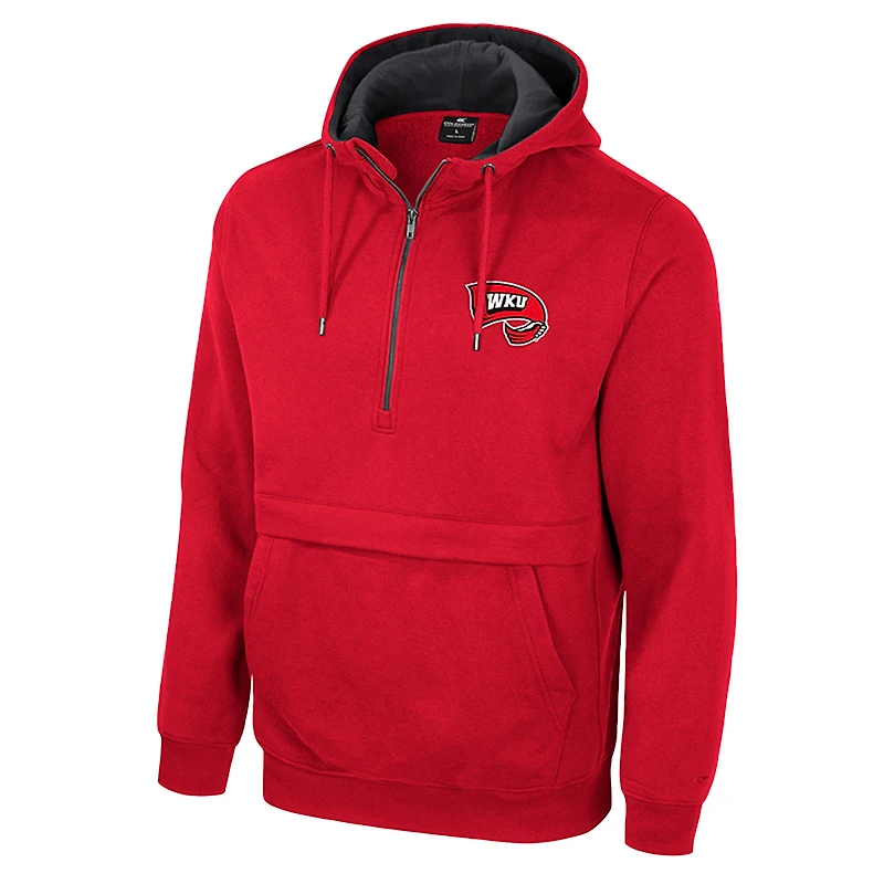 Men's Colosseum Red Western Kentucky Hilltoppers Half-Zip Hoodie