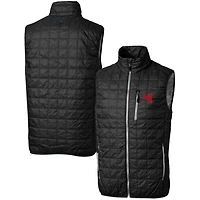 Doudoune sans manches à fermeture éclair intégrale Cutter & Buck noire Western Kentucky Hilltoppers pour homme, grandes tailles, isolée PrimaLoft Eco Rainier