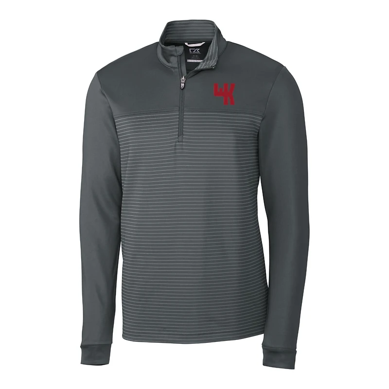 Pull zippé quart de tour à rayures Traverse pour homme, modèle Western Kentucky Hilltoppers Steel Cutter & Buck