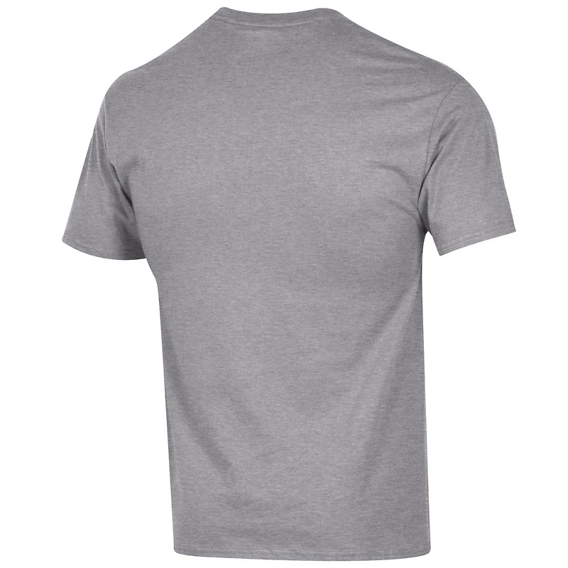 T-shirt unisexe gris Champion Western Michigan Broncos 2025 NCAA Frozen Four pour hommes, champions nationaux de hockey sur glace, vestiaire