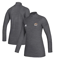 Women's adidas Gray Western Michigan Broncos Game Mode Performance Quarter-Zip Pullover Jacket