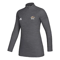 Women's adidas Gray Western Michigan Broncos Game Mode Performance Quarter-Zip Pullover Jacket