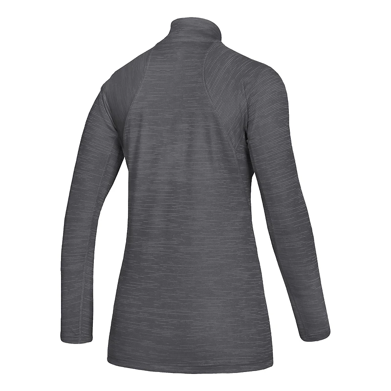 Veste à enfiler adidas grise Game Mode Performance quart de zip pour femme des Broncos Western Michigan