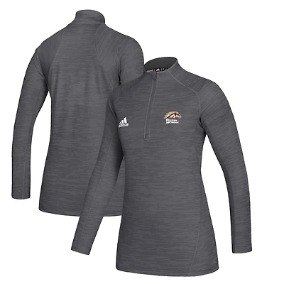 Women's adidas Gray Western Michigan Broncos Game Mode Performance Quarter-Zip Pullover Jacket