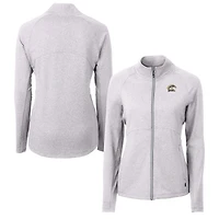 Women's Cutter & Buck  Heather Gray Western Michigan Broncos Adapt Eco Knit Recycled Full-Zip Jacket