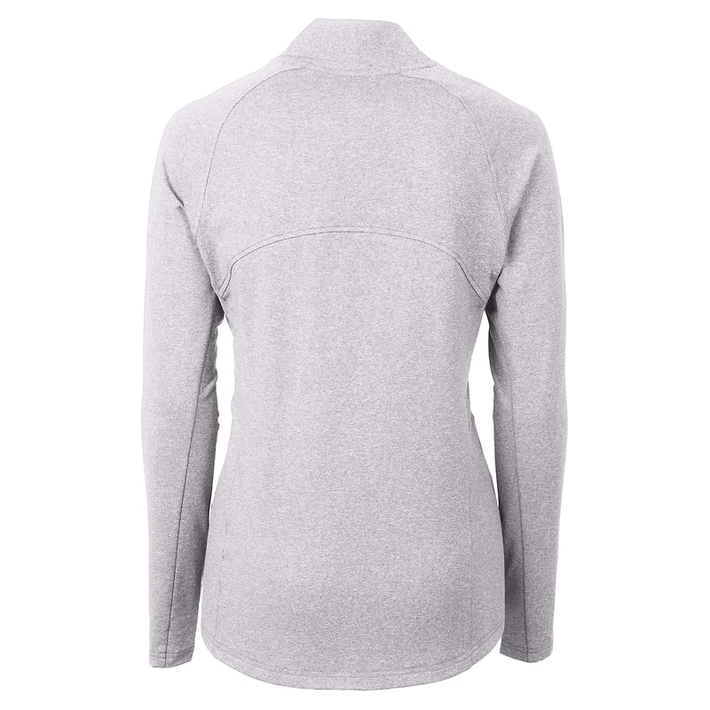 Women's Cutter & Buck  Heather Gray Western Michigan Broncos Adapt Eco Knit Recycled Full-Zip Jacket