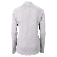 Women's Cutter & Buck  Heather Gray Western Michigan Broncos Adapt Eco Knit Recycled Full-Zip Jacket