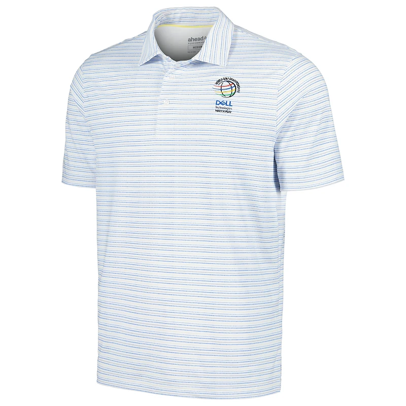Men's Ahead White WGC-Dell Technologies Match Play Islander Feed Striped Polo