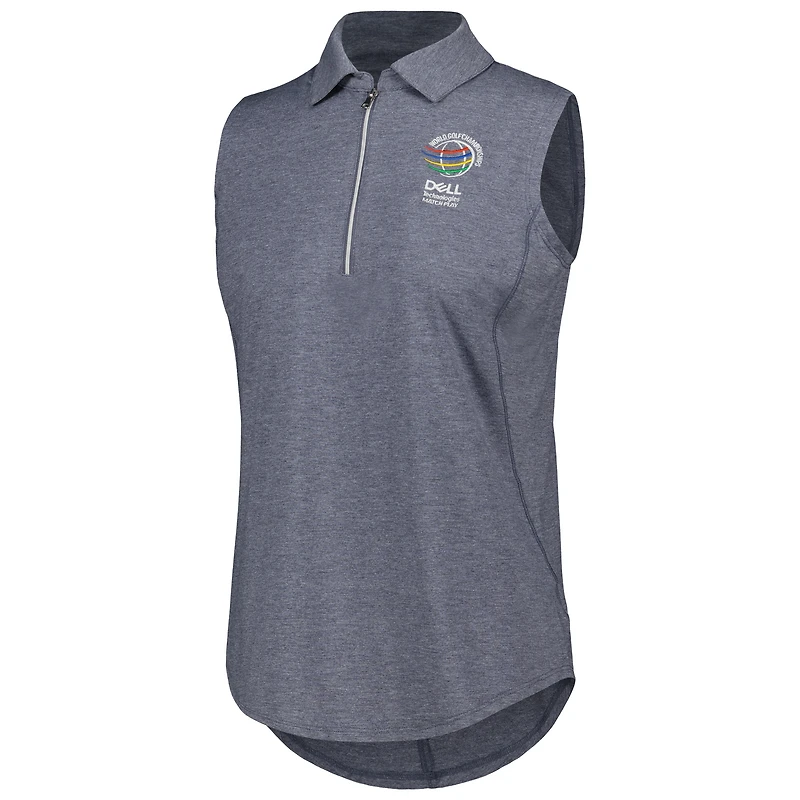 Polo sans manches Ahead Navy WGC-Dell Technologies Match Play Casitas Streak Tri-Blend pour femme