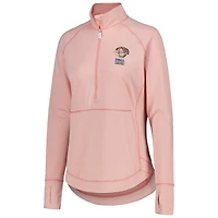 Women's Ahead Pink WGC-Dell Technologies Match Play Summer Double Jaquard Striped Raglan Quarter-Zip Top