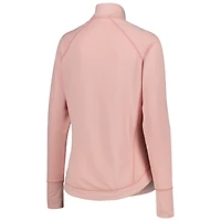 Women's Ahead Pink WGC-Dell Technologies Match Play Summer Double Jaquard Striped Raglan Quarter-Zip Top