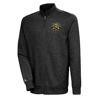 Men's Antigua Heather Black Wichita State Shockers Action Full-Zip Jacket