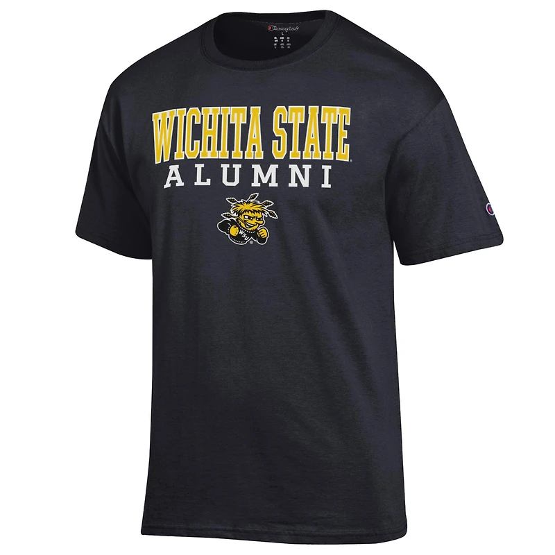 T-shirt noir des anciens champions Wichita State Shockers Stacked