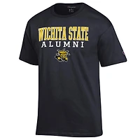 T-shirt noir des anciens champions Wichita State Shockers Stacked