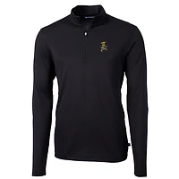 Pull zippé en piqué écologique recyclé pour homme, couleur noire, de l'équipe des Wichita State Shockers, la collection Virtue, Big & Tall.