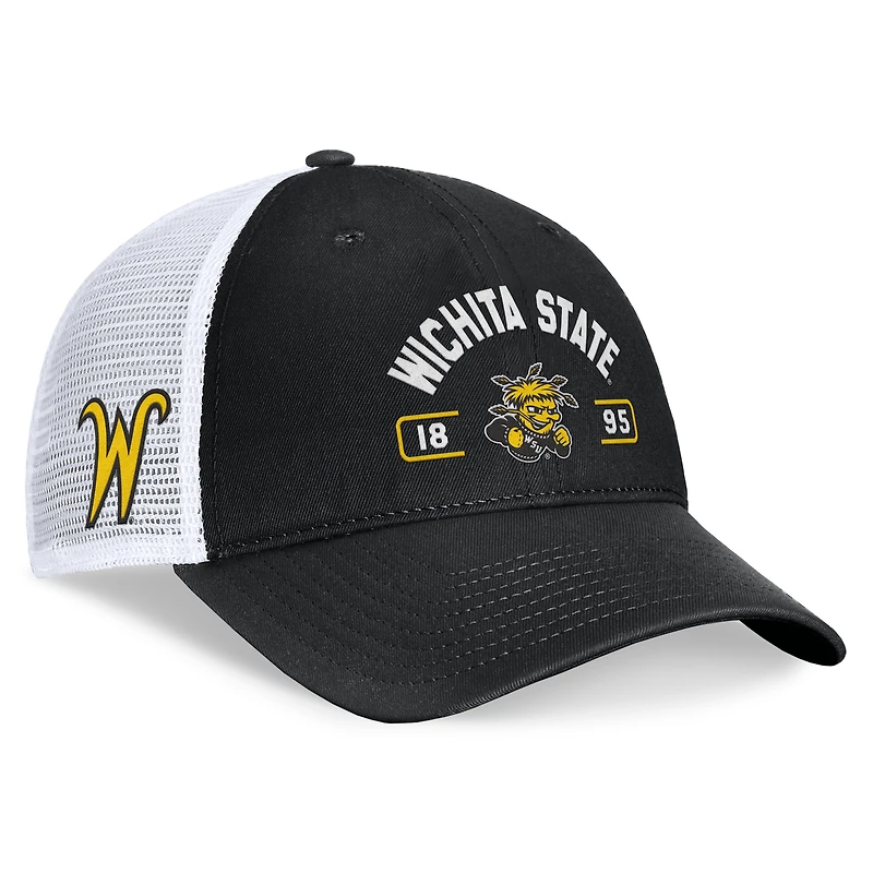 Casquette réglable Top of the World pour hommes, noir/blanc, Wichita State Shockers Free Kick Trucker