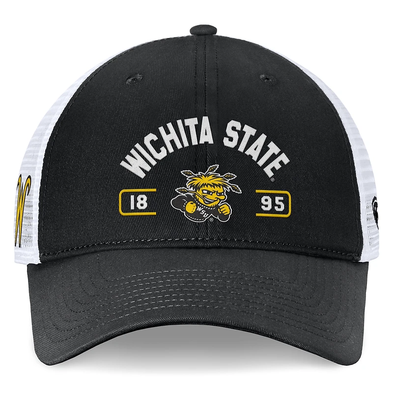 Casquette réglable Top of the World pour hommes, noir/blanc, Wichita State Shockers Free Kick Trucker