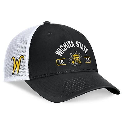 Casquette réglable Top of the World pour hommes, noir/blanc, Wichita State Shockers Free Kick Trucker