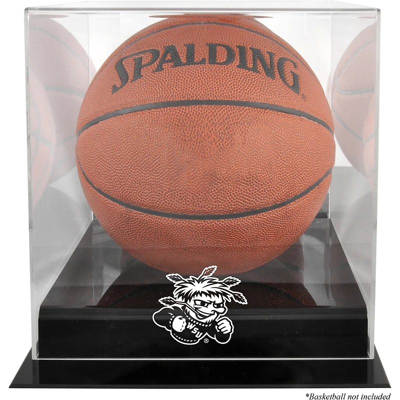Vitrine de basket-ball à base noire avec dos en miroir des Wichita State Shockers