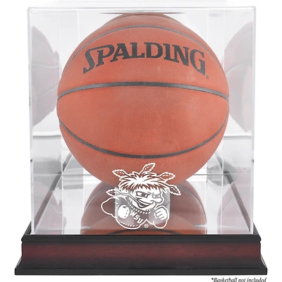 Vitrine de basket-ball Wichita State Shockers avec finition antique en acajou et dos en miroir