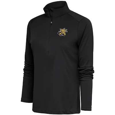 Women's Antigua  Charcoal Wichita State Shockers Tribute Half-Zip Top