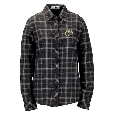 Women's Charcoal Wichita State Shockers Brewer Flannel Button-Down Long Sleeve Shirt