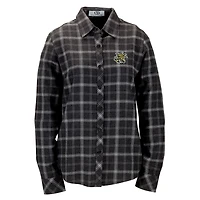 Women's Charcoal Wichita State Shockers Brewer Flannel Button-Down Long Sleeve Shirt
