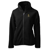 Veste polaire zippée intégrale Cutter & Buck noire Wichita State Shockers Cascade Eco Sherpa pour femme