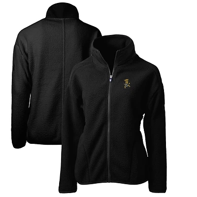 Veste polaire zippée intégrale Cutter & Buck noire Wichita State Shockers Cascade Eco Sherpa pour femme