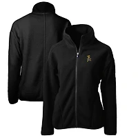 Veste polaire zippée intégrale Cutter & Buck noire Wichita State Shockers Cascade Eco Sherpa pour femme