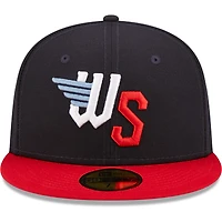 Casquette ajustée pour homme New Era bleu marine Wichita Wind Surge Authentic Collection Road 59FIFTY
