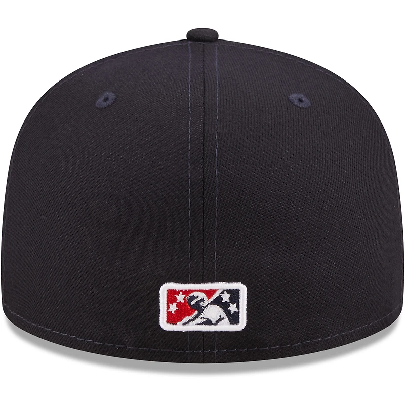 Men's New Era Navy Wichita Wind Surge Authentic Collection Road 59FIFTY Fitted Hat