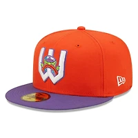 Men's New Era Orange/Purple Wichita Wind Surge Honey Butter Chicken Biscuit Theme Night 59FIFTY Fitted Hat