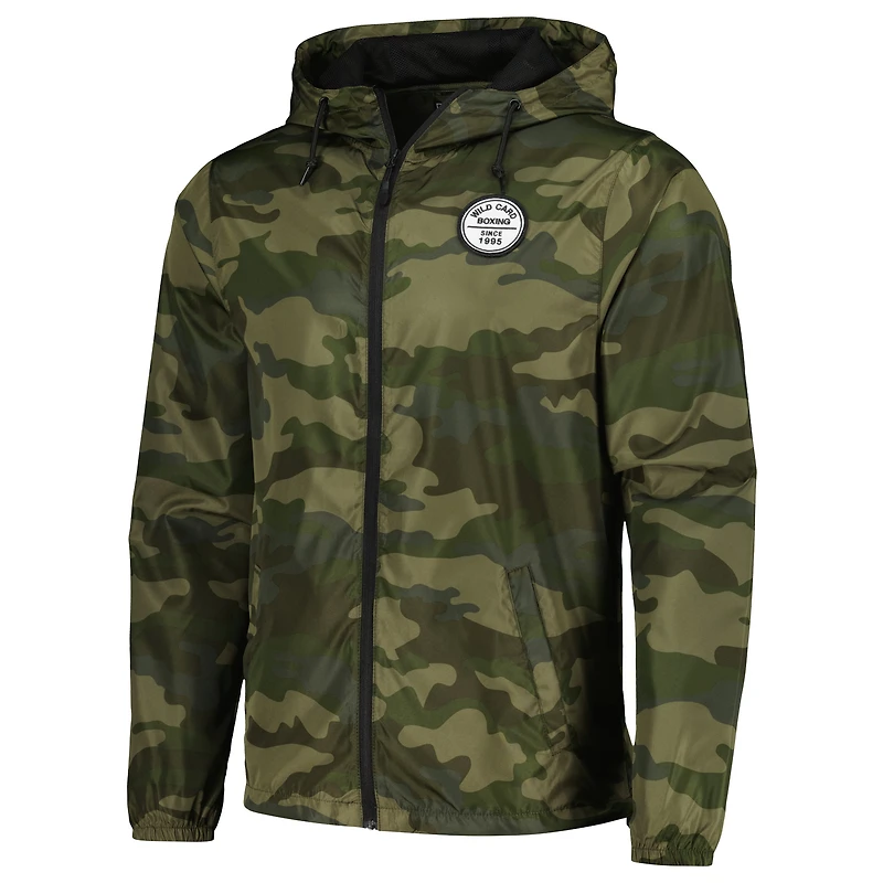 Camo Wild Card Boxing Old School 1995 Logo Full-Zip Windbreaker Jacket