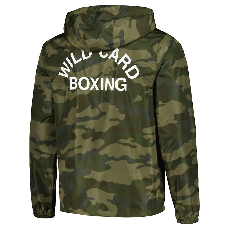 Camo Wild Card Boxing Old School 1995 Logo Full-Zip Windbreaker Jacket