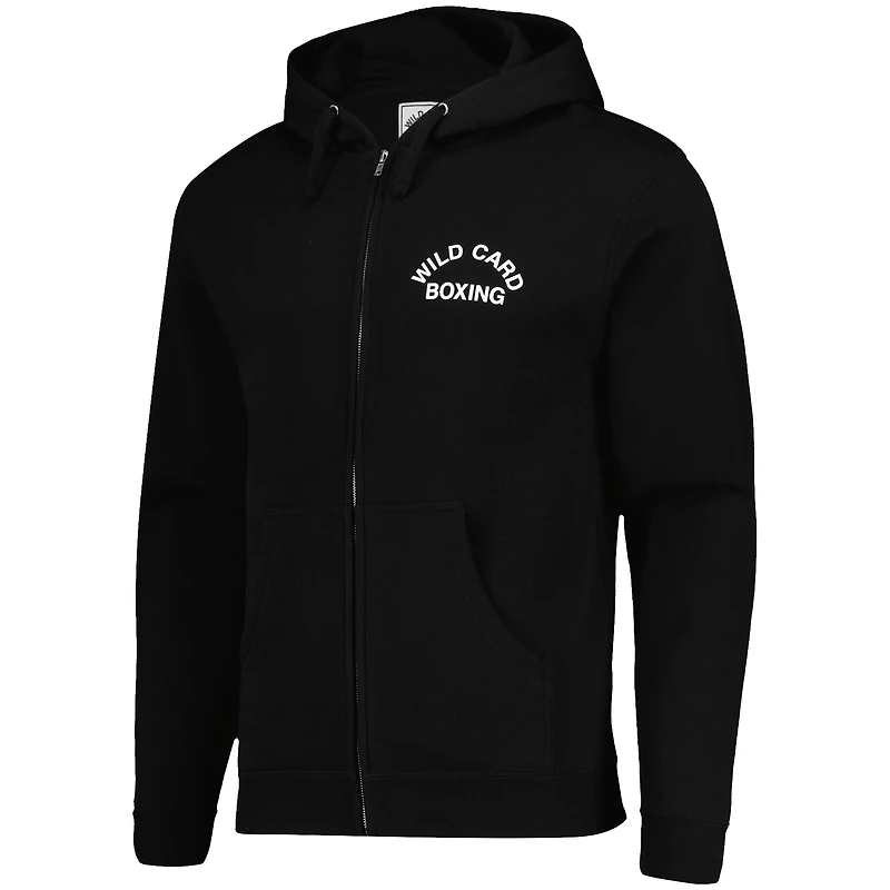 Sweat à capuche zippé noir Wild Card Boxing