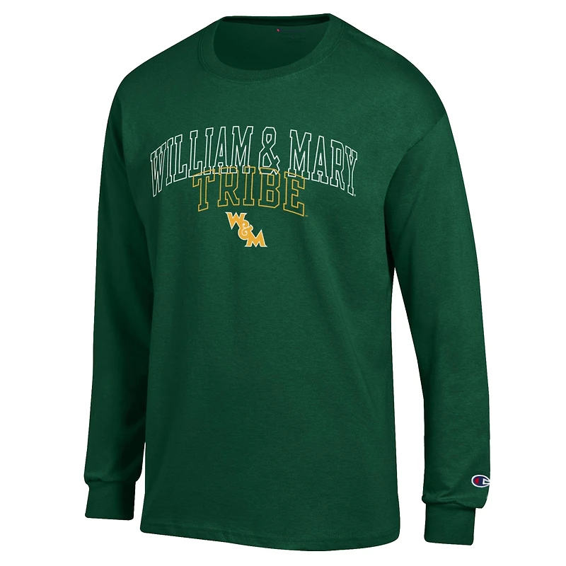Men's Champion Green William & Mary Tribe Team Long-Sleeve T-Shirt
