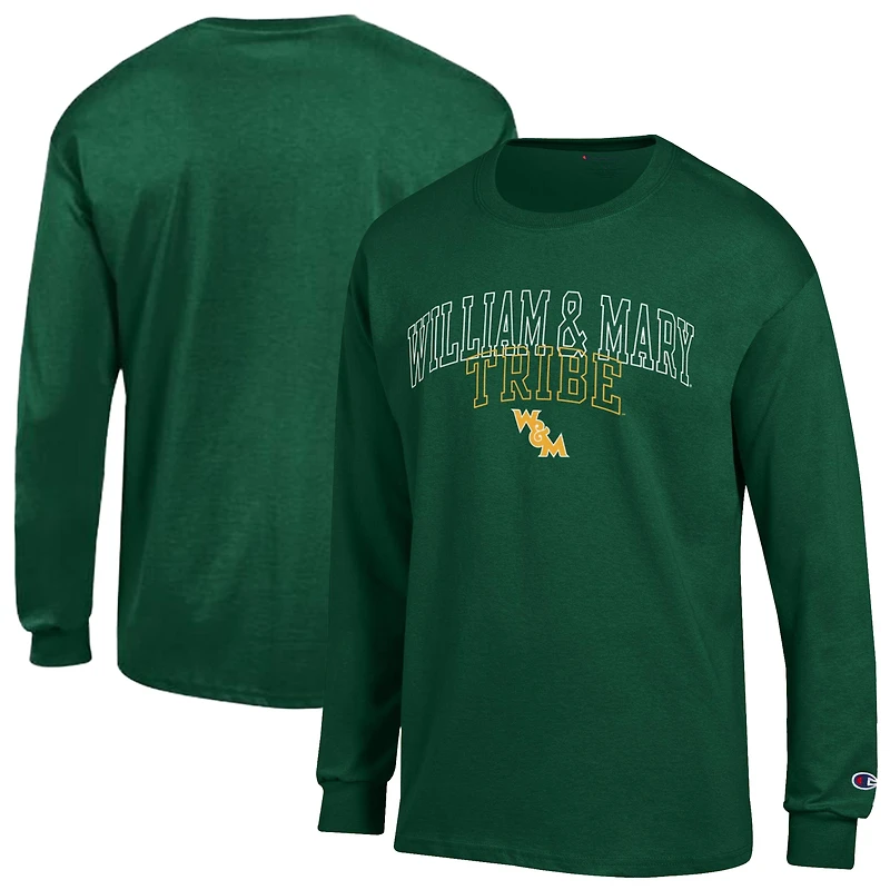 Men's Champion Green William & Mary Tribe Team Long-Sleeve T-Shirt