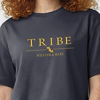 Women's Champion  Navy William & Mary Tribe Waist Length Wordmark T-Shirt
