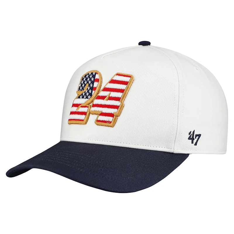 Men's '47 White William Byron Flag Fill Two-Tone Team Adjustable Hitch Hat
