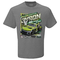 Men's Checkered Flag Sports Heather Charcoal William Byron 2025 Iowa Corn 350 Race Winner T-Shirt