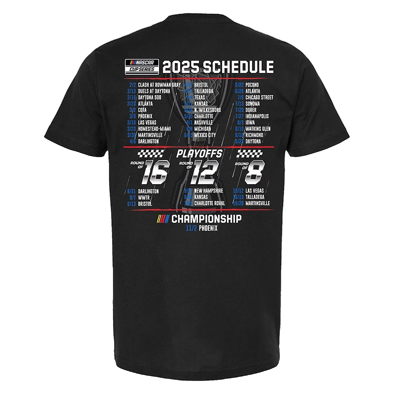 Men's Hendrick Motorsports Team Collection Black William Byron 2025 NASCAR Cup Series Schedule T-Shirt