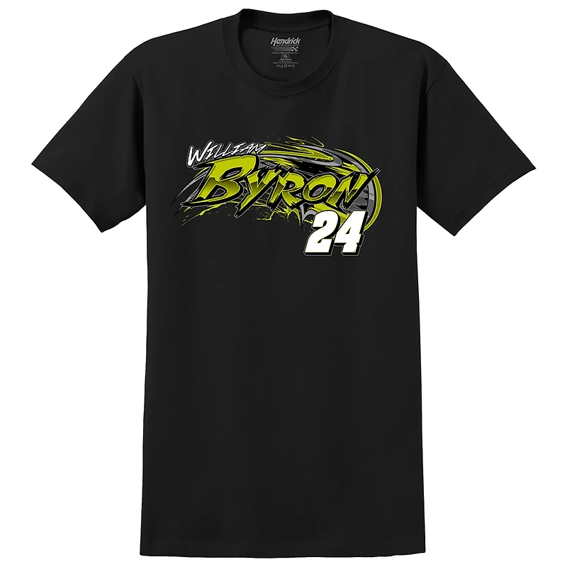 T-shirt noir William Byron Raptor pour homme, collection Hendrick Motorsports Team