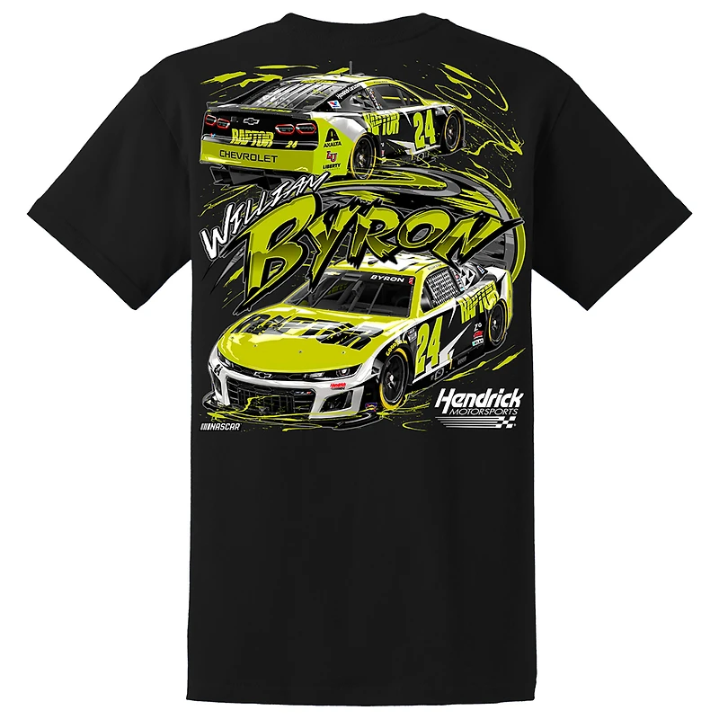 T-shirt noir William Byron Raptor pour homme, collection Hendrick Motorsports Team