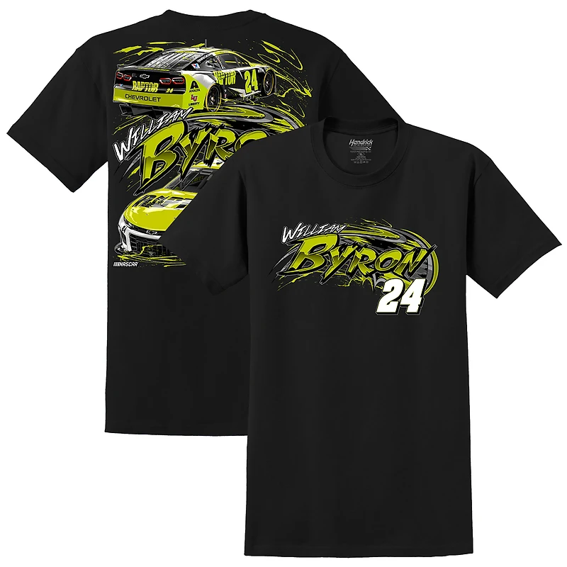 T-shirt noir William Byron Raptor pour homme, collection Hendrick Motorsports Team
