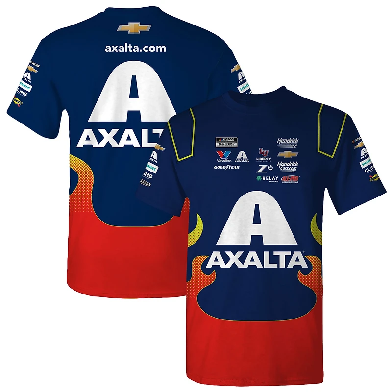 T-shirt bleu pour homme de la collection Hendrick Motorsports Team William Byron Axalta