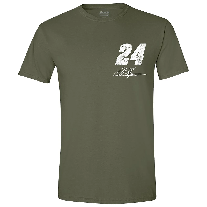 Men's Hendrick Motorsports Team Collection Green William Byron Flag T-Shirt