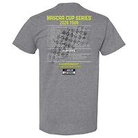 Men's Hendrick Motorsports Team Collection Heather Charcoal William Byron 2026 NASCAR Schedule T-Shirt