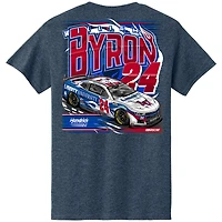 T-shirt pour homme de la collection Hendrick Motorsports Team Heather Navy William Byron Liberty University Car