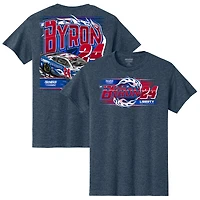 T-shirt pour homme de la collection Hendrick Motorsports Team Heather Navy William Byron Liberty University Car